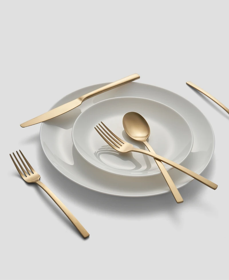 Cambridge Silversmiths Beacon Gold Satin 16-Piece Flatware Set
