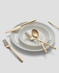 Cambridge Silversmiths Beacon Gold Satin 16-Piece Flatware Set
