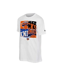 New Era Men's White York Knicks Block Logo T-Shirt