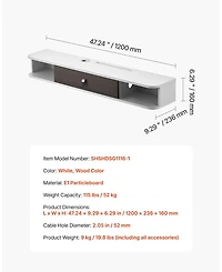 Gouun Floating Tv Stand, Wall Mount Entertainment Center with Cable Hole