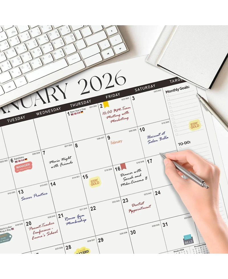 Gnuadz 2026 Desk Calendar Monthly Desktop Wall Planner