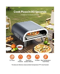 Cozito Propane Outdoor Pizza Oven, 12 inches Gas Pizza Maker with Stone and Carry Bag