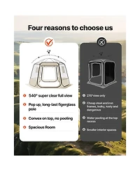 Cozito Pop Up Bubble Tent, 11 x 10.2 feet Clear Camping Shelter for 8-10 Persons