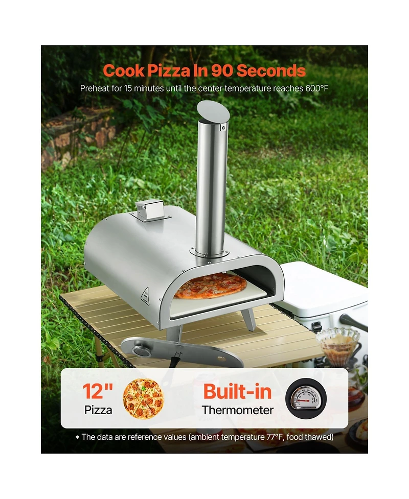 Cozito Outdoor Pizza Oven, 12 inches Wood Pellet Stainless Steel Pizza Maker