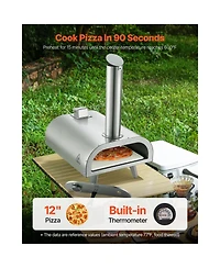 Cozito Outdoor Pizza Oven, 12 inches Wood Pellet Stainless Steel Pizza Maker