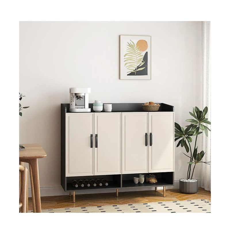 Rainsken Shoe Cabinet with 4 Doors Large Modern Shoe Storage Organizer Cabinet with Adjustable Shelves for Entryway Slim Shoe Rack Cabinet