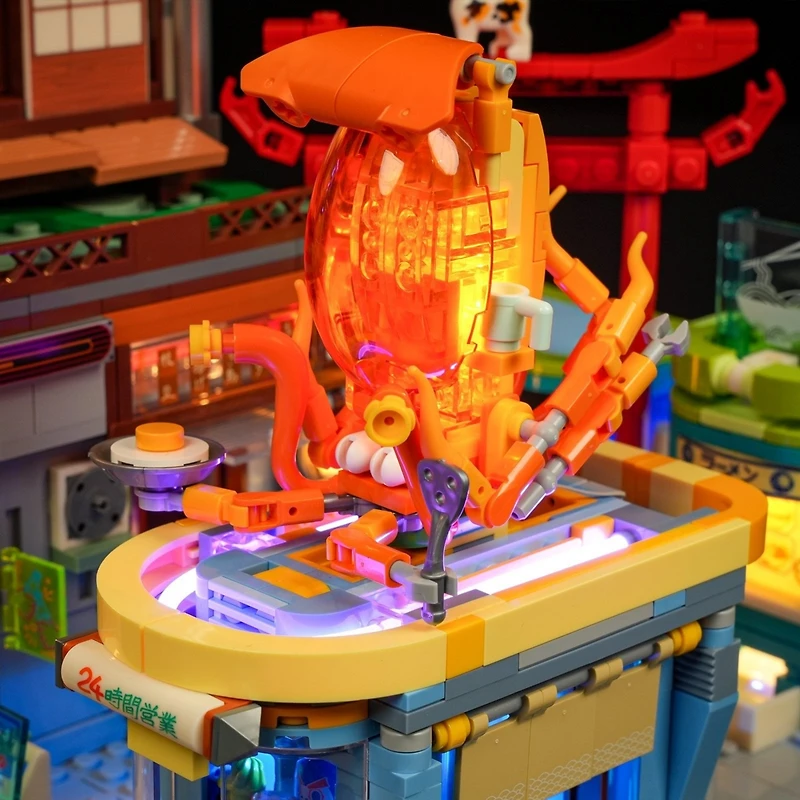 Lumibricks Cyberpunk Japanese Izakaya Neon City Future Pub Led Light Model Set