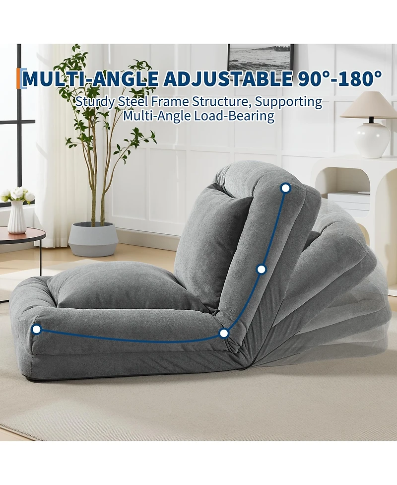 gaomon 5 Adjustable Position Human Dog Bed, Lazy Floor Lounge Sofa Chair Bed for Living Room Bedroom