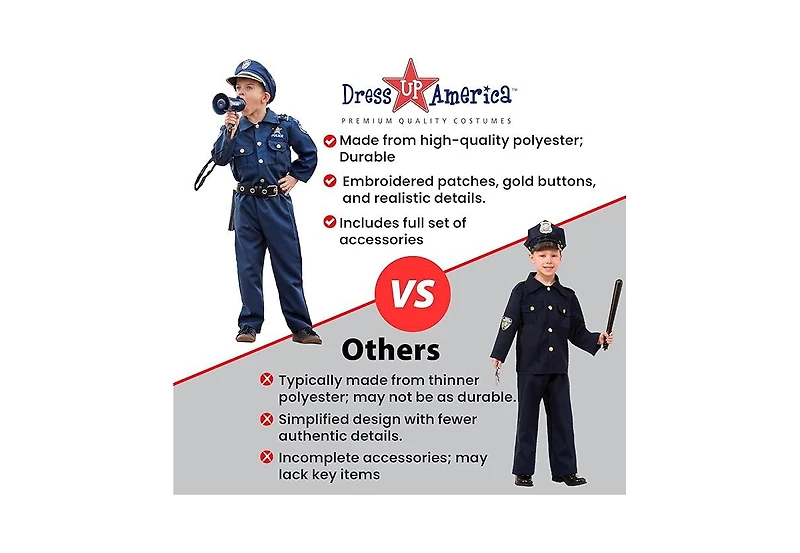 Dress Up America Police Officer Costume Set