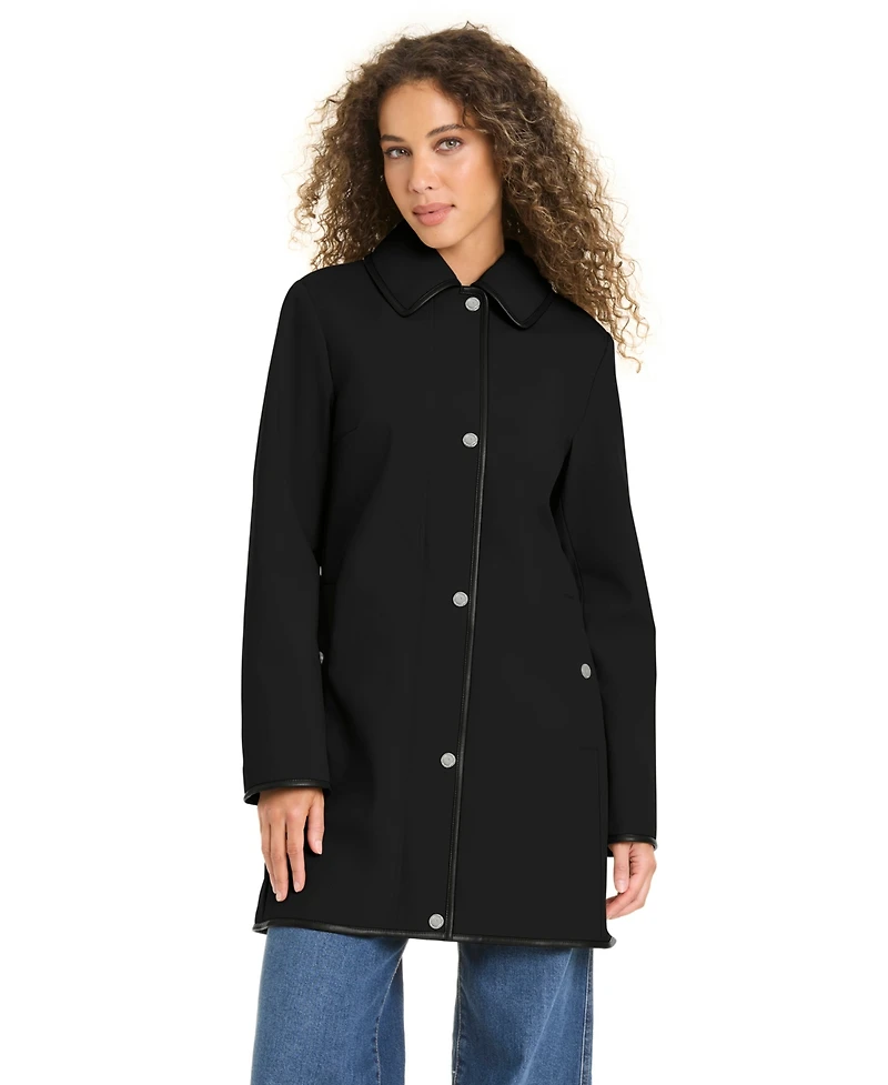 Jones New York Women's Zip-Up Buttoned Softshell Coat