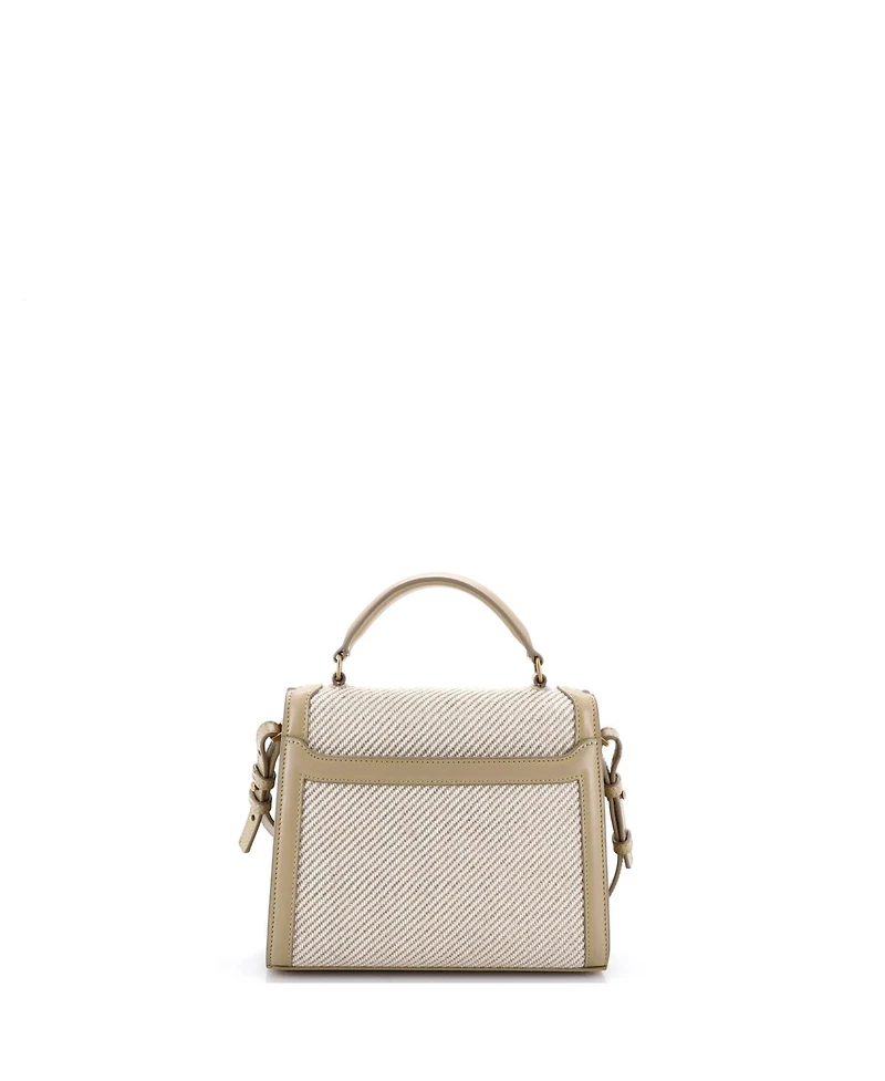 Pre-Owned Saint Laurent Mini Cassandra Top Handle Bag Canvas with Leather