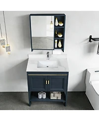 Sillysis Quartz Bathroom Vanity Top with Undermount Sink, Carrara Style, 4" Backsplash, 1 Faucet Hole, 31/37/43 Inch