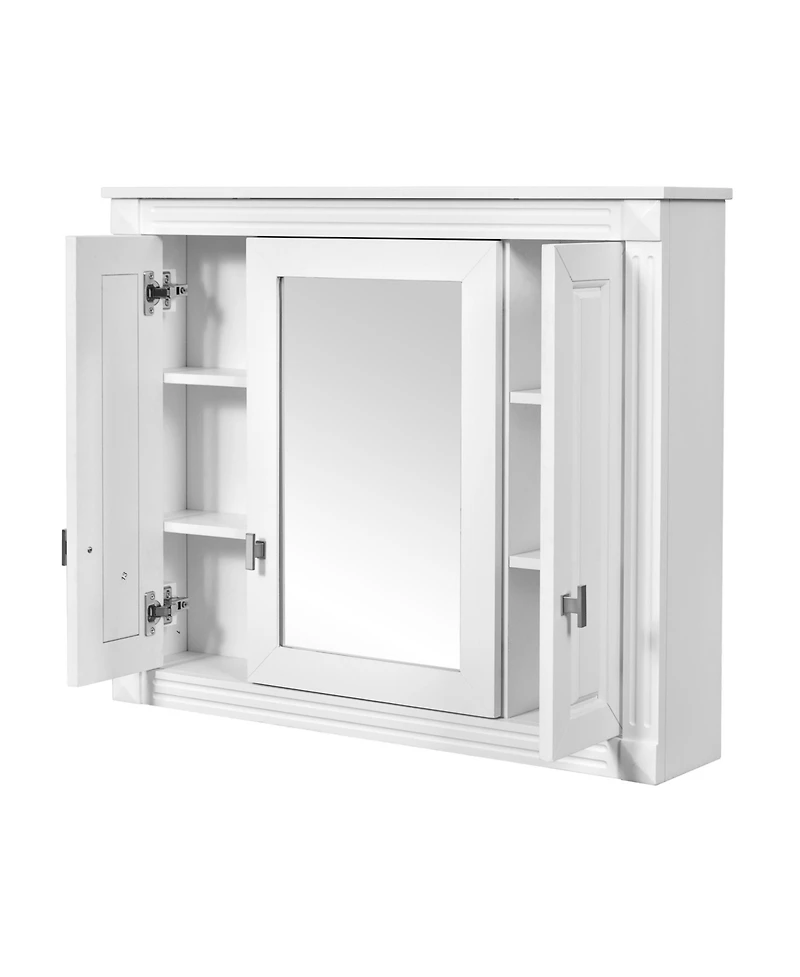 Midola Bathroom Wall Cabinet with Mirror, Wall Mounted Medicine Cabinet with 5 Shelves, Mirrored Door Over Toilet Storage Cabinet