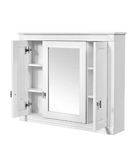 Midola Bathroom Wall Cabinet with Mirror, Wall Mounted Medicine Cabinet with 5 Shelves, Mirrored Door Over Toilet Storage Cabinet