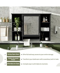 Midola 42 inch Wall Mounted Medicine Cabinet with Adjustable Shelf and Soft Close Door, High-Define Mirror with Storage for Bathroom Vanity