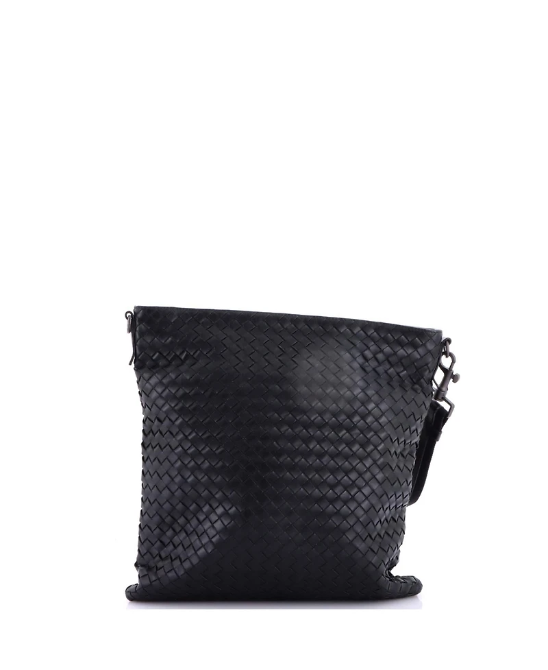 Pre-Owned Bottega Veneta Medium Flat Messenger Bag Intrecciato Nappa
