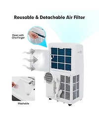 Costway 8800 Btu (14000 Btu Ashrae) Portable Air Conditioner 4-in-1 Air Cooler With App and WiFi Smart Control