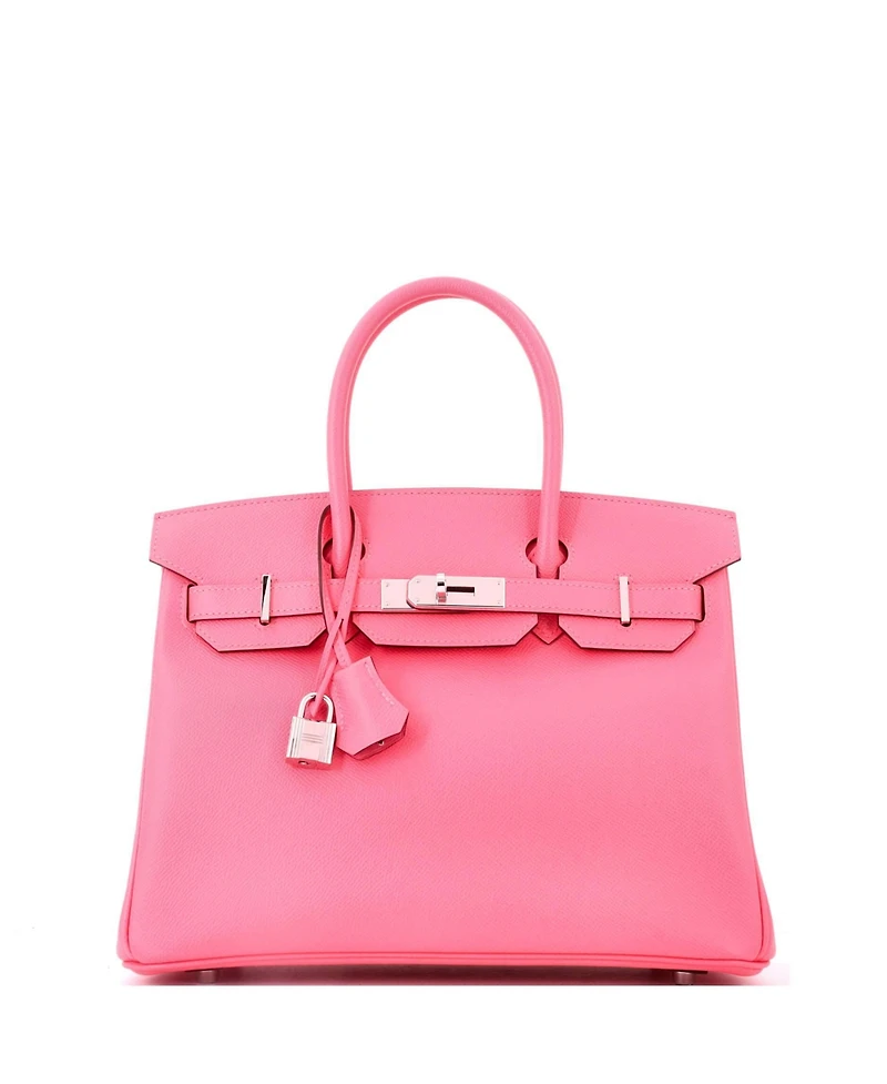 Pre-Owned HERMES Birkin 30 Handbag Pink Epsom with Palladium Hardware