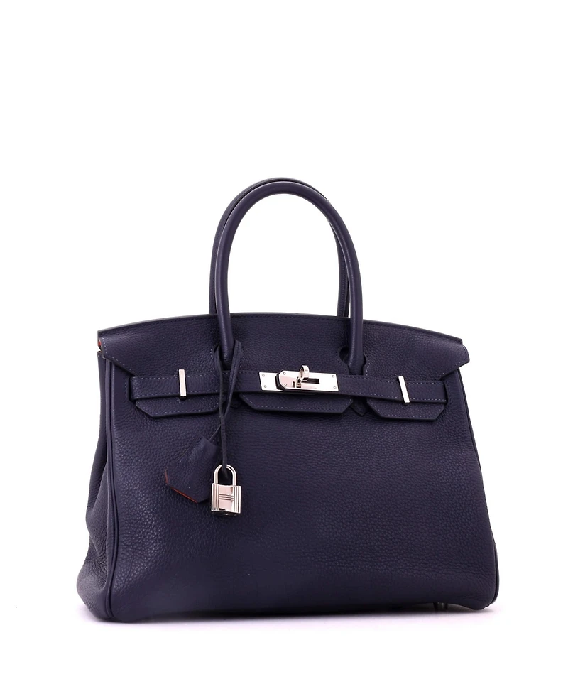 Pre-Owned HERMES Birkin 30 Handbag Verso Togo with Palladium Hardware