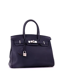 Pre-Owned HERMES Birkin 30 Handbag Verso Togo with Palladium Hardware