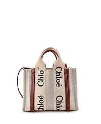 Pre-Owned Chloe Small Woody Convertible Tote Canvas with Leather