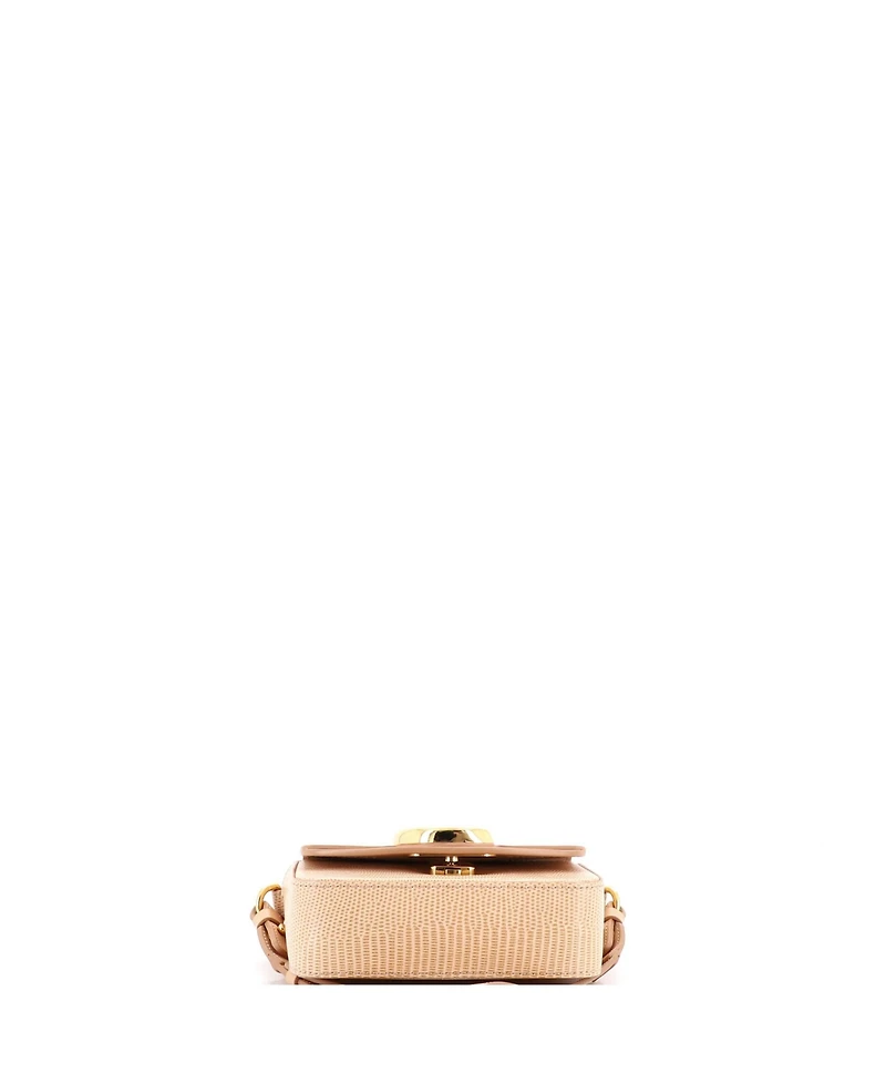 Pre-Owned Chloe Mini C Flap Bag Embossed Leather