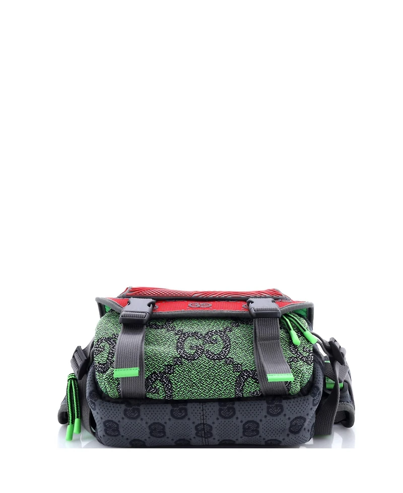 Pre-Owned Gucci Buckle Flap Chest Strap Backpack Gg Fabric with Rubber