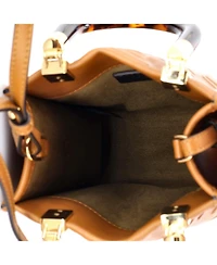 Pre-Owned Fendi Mini Sunshine Shopper Tote Zucca Embossed Leather