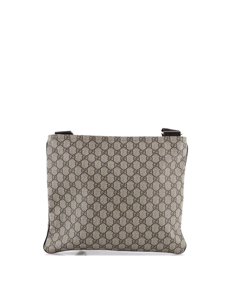 Pre-Owned Gucci Large Zip Top Messenger Bag Gg Coated Canvas