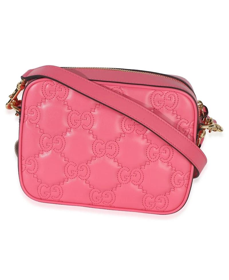 Pre-Owned Gucci Pink Gg Stitched Calfskin Matelasse Small Crossbody Bag