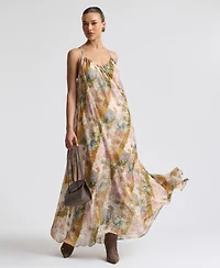 Avec Les Filles Women's Plunging Neckline A-Line Dress