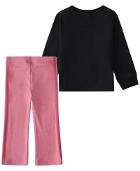 adidas Baby Girls' Long-Sleeve Top and Pants, 2-Piece Set