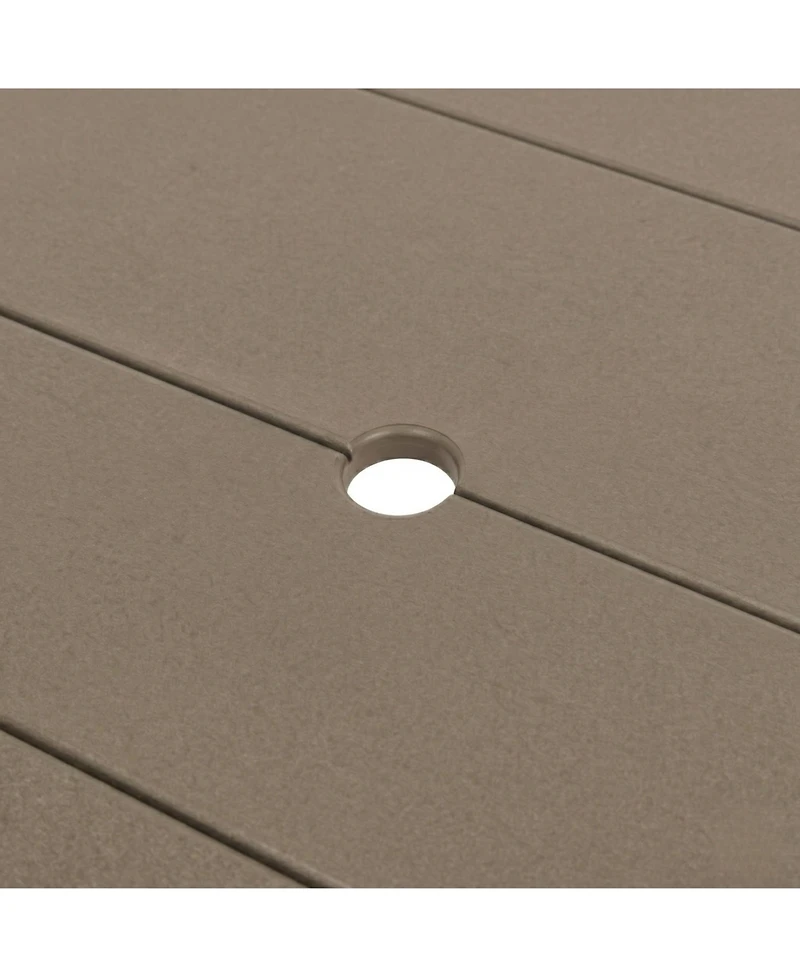 Clihome 37.8" Square Hdpe Patio Table, Outdoor Dining Foldable Design