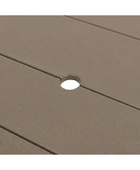 Clihome 37.8" Square Hdpe Patio Table, Outdoor Dining Foldable Design