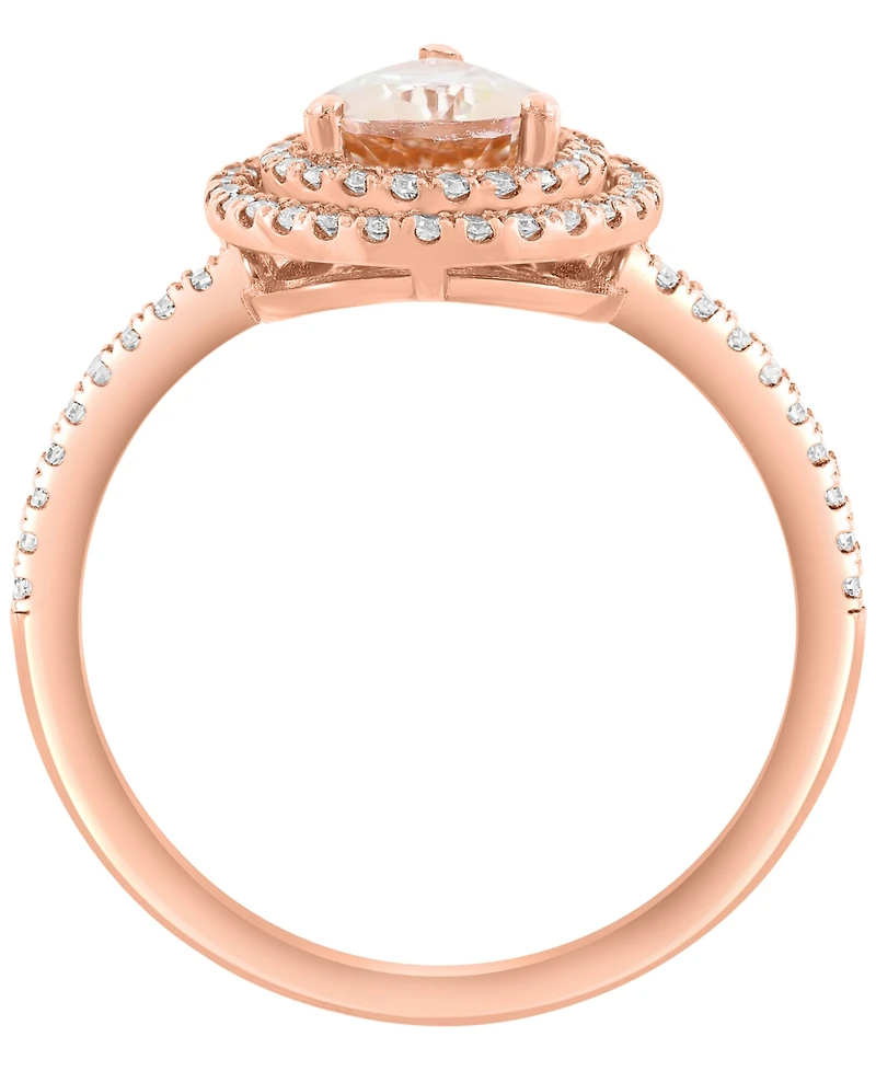 Effy Collection Morganite (7/8 ct. t.w.) & Diamond (1/4 ct. t.w.) Ring in 14k Rose Gold
