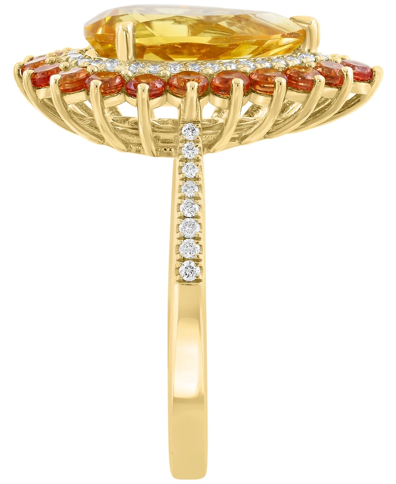 Effy Collection Citrine (3-3/5 ct. t.w.) & Diamond (3-5/8 ct. t.w.) Ring in 14k Yellow Gold