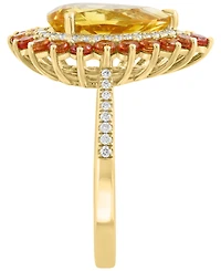 Effy Collection Citrine (3-3/5 ct. t.w.) & Diamond (3-5/8 ct. t.w.) Ring in 14k Yellow Gold