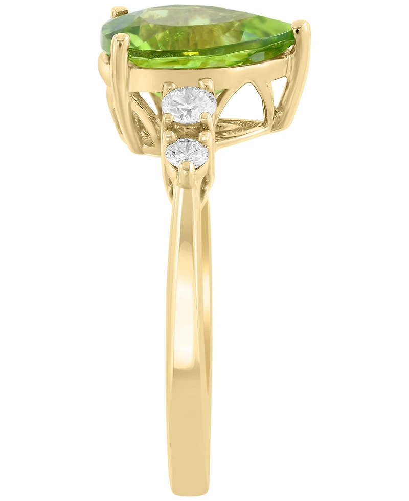 Effy Collection Peridot (2-1/3 ct. t.w.) & Diamond (1/4 ct. t.w.) Ring in 14k Yellow Gold