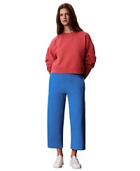 Calvin Klein Performance Women's Brushed Cropped Wide-Leg Sweatpants