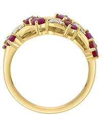 Effy Collection Ruby (1-5/8 ct. t.w.) & Diamond (1/6 ct. t.w.) Ring in 14k Yellow Gold