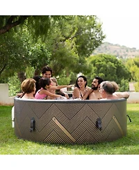 MSpa Round Inflatable Bubble Massage Spa, 4 to 6 Person Outdoor Hot Tub, Mono