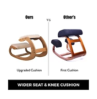 Sugift Ergonomic Kneeling Chair with Birch Wood Frame, Rocking Base for Home and Office