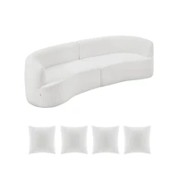 Sugift Luxury Modern Cloud Plush Sectional Sofa 112inch Curved Modular Couch with 4 Pillows - Oversized
