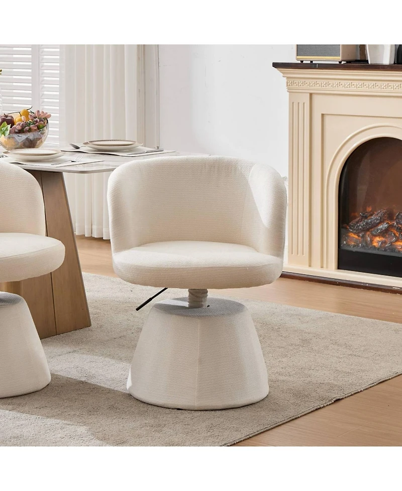 Rainsken 360degree(s) Swivel Accent Chair, Adjustable Height, Modern Chenille Upholstered Round, Ergonomic Vanity, for Living Room,Office