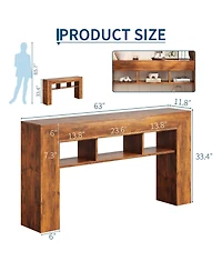 Gaomon Entryway Console Table, Sofa Table with Storage Shelves, Wooden Entry Foyer Table, Behind Couch Table for Living Room, Hallway, Entrance