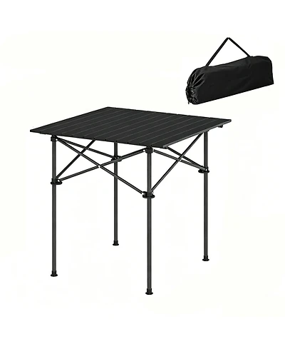 Yiortwo Portable Roll-Up Camping Table with Carry Bag, Aluminum Outdoor