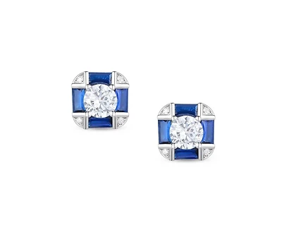 Rachel Glauber Dainty Gold Plated Vintage Cz Cushion Earrings