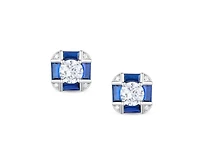 Rachel Glauber Dainty Gold Plated Vintage Cz Cushion Earrings