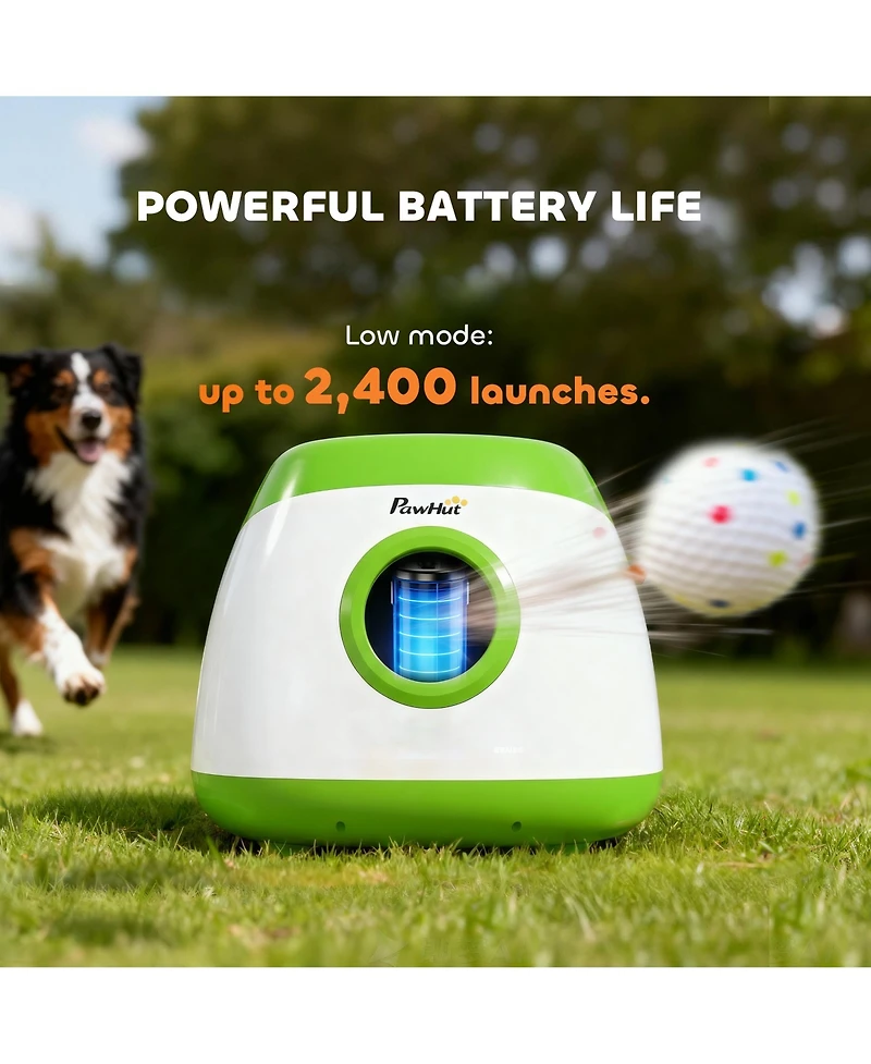 PawHut Automatic Dog Ball Launcher, Thrower, 26-79 Ft Disce