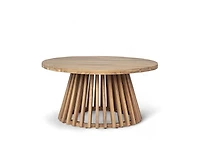 sumyeg Outdoor Acacia Wood Round Coffee Table for Patio, Balcony or Backyard